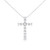 Women's Sterling Silver Traditional Diamond Cross Pendant Necklace - IMAGE 1