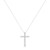Women's Sterling Silver Traditional Diamond Cross Pendant Necklace - IMAGE 3