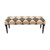 47" Tan and Black Diamond Pattern Rectangular Bench - IMAGE 4