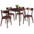 Set of 5 Rich Walnut Dining Square Table with Chairs 34" - IMAGE 2