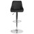 44.25" Black and Gray Contemporary Adjustable Height Barstool with Swivel Seat - IMAGE 4