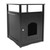 25" Black Litter Box Cover and Nightstand for Cats - IMAGE 1