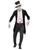 49" Black and White Zombie Groom Men Adult Halloween Costume - Large - IMAGE 1