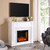 58" White and Gray Whiskey Traditional Style Smart Alexa Electric Fireplace - IMAGE 2