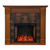48" Brown and Black Contemporary Rectangular Smart Electric Fireplace - IMAGE 1