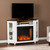 46.5" White and Brown Modern Style Alexa Smart Electric Fireplace with Media Storage - IMAGE 3