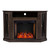 47.25" Brown and Gold Modern Style Alexa Smart Electric Fireplace with Media Storage - IMAGE 1
