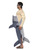49" Gray and Beige Man Eating Shark Men Adult Halloween Costume - One Size - IMAGE 2