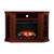 48" Cherry Red Modern Style Triangular Electric Corner Fireplace with Storage - IMAGE 1