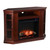 48" Cherry Red Modern Style Triangular Electric Corner Fireplace with Storage - IMAGE 2