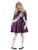 48" Purple and Red Zombie Prom Queen Adult Women Halloween Costume - XS - IMAGE 1