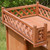 28.5" Mahogany Brown Unique Dog House with Room and Balcony