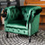 33" Emerald Green and Black Contemporary Tufted Club Chair - IMAGE 5