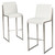 Set of 2 White and Silver Contemporary Bar Stools 40.5" - IMAGE 1