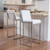 Set of 2 White and Silver Contemporary Bar Stools 40.5" - IMAGE 6