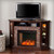 48" Gray and Brown Redden Corner Convertible Espresso Electric Fireplace with Storage - IMAGE 3