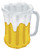27" Yellow and White Solid Inflatable Beer Mug Cooler - IMAGE 1