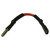 3" Black and Red Male Round and Female Spade Adapter Wire - IMAGE 1