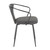 29" Black Metal and Dark Gray Fabric Industrial Upholstered Chair - IMAGE 2