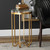 24.5” Allura Gold Color Metal Accent Table with Glass Top - IMAGE 2