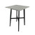 42" Gray and Black Contemporary Square Bar Table - IMAGE 1