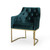 34" Navy Blue and Gold Tufted Contemporary Accent Chair - IMAGE 2