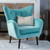 40" Blue and Black Contemporary Tufted Back Armchair - IMAGE 3