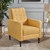 38" Yellow and Brown Modern Tufted Back Recliner