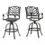 Set of 2 Black Contemporary Outdoor Patio Swivel Bar Stools 48.75" - IMAGE 1