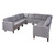 10-Piece Gray and Brown Contemporary Sectional Sofa Set 35.75" - IMAGE 1