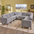 10-Piece Gray and Brown Contemporary Sectional Sofa Set 35.75" - IMAGE 2