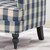 34.5" Blue and Brown Checkered Contemporary Handcrafted Club Chair - IMAGE 4