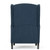 40" Navy Blue and Brown Traditional Wingback Recliner - IMAGE 3