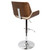44.25” Walnut and Cream Faux Leather Adjustable Bar Stools with Swivel - IMAGE 4