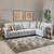 5-Piece Ash Gray Contemporary Style Plush Sectional Couch 35.5"