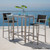 Set of 2 Gray and Silver Contemporary Outdoor Bar Stools 45" - IMAGE 3