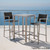 Set of 2 Gray and Silver Contemporary Outdoor Bar Stools 45" - IMAGE 4