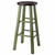 29” Rustic Green Round Counter Barstool with Walnut Seat - IMAGE 1