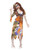 48" Orange and Green Zombie 1960's Style Hippie Women Adult Halloween Costume - Large - IMAGE 1