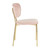 Set of 2 Blush Pink Velvet Seat with Gold Metal Frame Bouton Chair 32" - IMAGE 4
