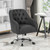 36" Charcoal Black and Silver Contemporary Handcrafted Home Office Chair