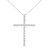 White Sterling Silver Clear Diamond Cross Shaped Women's Pendant Necklace, 4 Carat - IMAGE 1