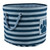 18" Navy Blue and Powder Blue Round Large Bone Dry Polyester Pet Bin Stripe With Paw Patch - IMAGE 1