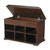 39.5" Brown Wooden Shoe Bench with Cushion and Storage - IMAGE 2