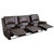 3-Piece Brown Reclining Pillow Back Theater Seating Unit with Cup Holders 96" - IMAGE 1
