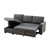 86" Lucca Gray Linen Reversible Sleeper Sectional Sofa with Storage Chaise - IMAGE 3