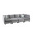 Set of 8 10' Pewter Gray Velvet Modern Style Modular Sectional Sofa - IMAGE 6