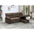 99" Kipling Brown Polished Microfiber Sleeper Sectional Sofa with Reversible Storage Chaise - IMAGE 3