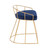 23.25" Blue Velvet Seat with Gold Metal Frame Vanity Stool - IMAGE 2