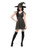 47" Black and Gold Fever Moon and Stars Witch Women Adult Halloween Costume - Large - IMAGE 1